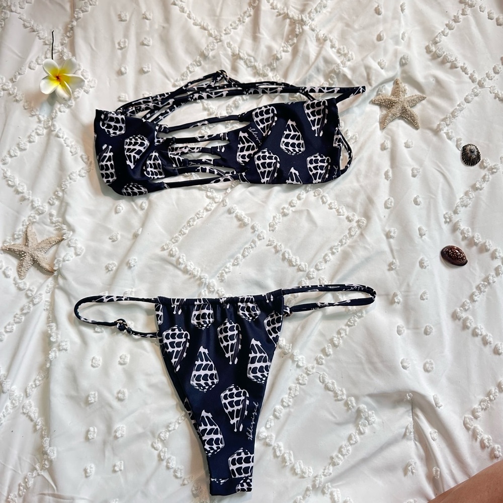 Black and White Bikini Set